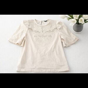 Express Ivory Embroidered Top